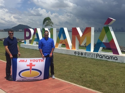 Steve Kerekes and Mario St. Francis in Panama City, Panamá before WYD 2019